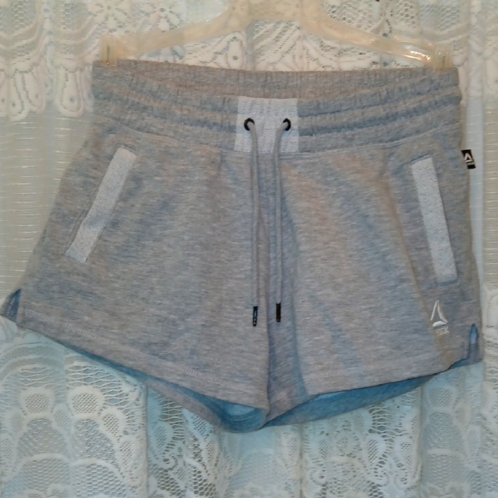 Reebok Gray Athletic Shorts with Drawstring Waistband